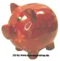 Preview: Sparschwein Dekor Schmetterling dunkelrot Keramik Sonderverkauf 124c A